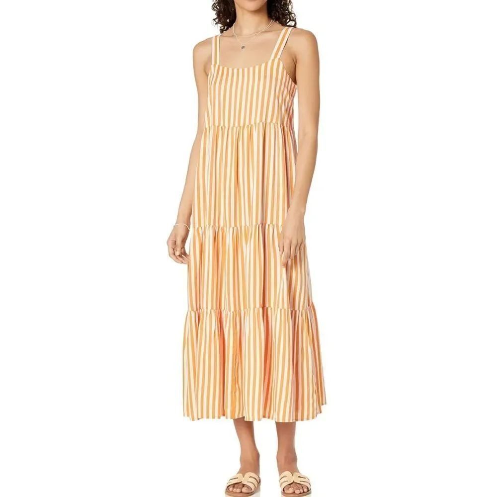 Women’s The Drop Britt Orange Striped Maxi Dress Size 4X NWT
